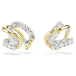 Hyperbola ear cuffs Mixed cuts, White, Mixed metal finish